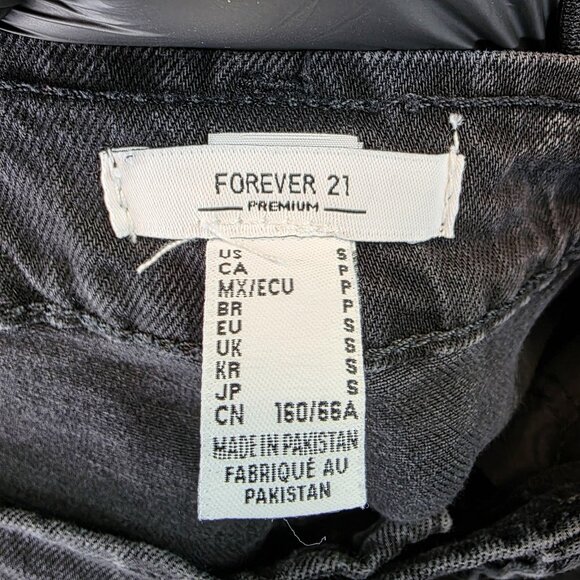 Forever 21 Premium Pants Womens Small Black Denim Jogger Carpenter Style - Picture 9 of 10